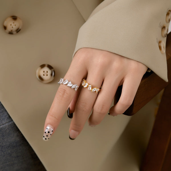 [Clover Jewelrys]Anillo delicado de corte múltiple