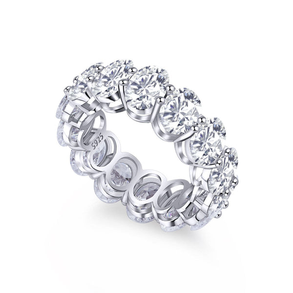 [Clover Jewelrys]Anillo de tenis delicado con talla cojín alargada