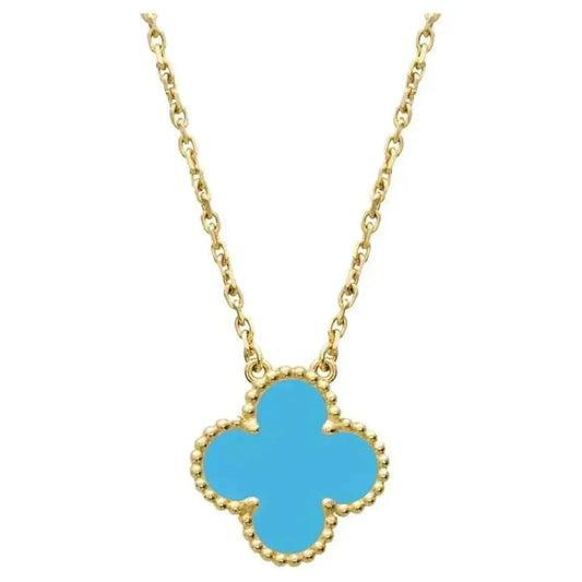 [Kincade Jewelrys]CLOVER 15MM VINTAGE TURQUOISE NECKLACE