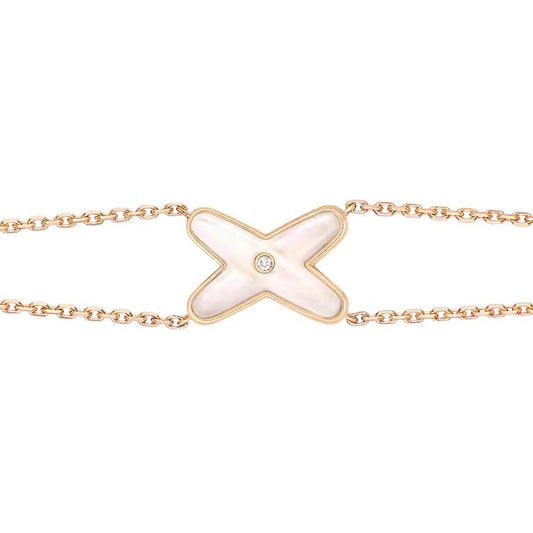 [Kincade Jewelrys]JEUX BRACELET WHITE MOP PINK GOLD 1 DIAMOND