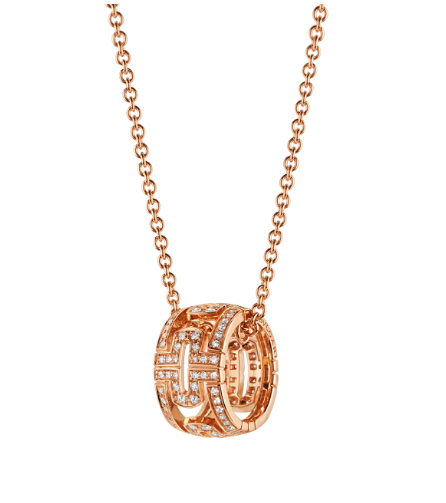 [Kincade Jewelrys]PARENTESI NECKLACE PINK GOLD DIAMOND