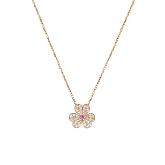 [Kincade Jewelrys]FRIVOLE ROSE GOLD FLOWER DIAMOND NECKLACE